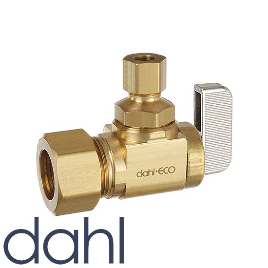 DAHL Angle Supply Compression Ice Maker Valve Brass